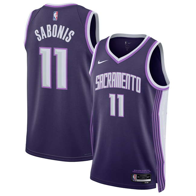 Men's Sacramento Kings #11 Domantas Sabonis Purple 2025/26 City Edition Stitched Basketball Jersey